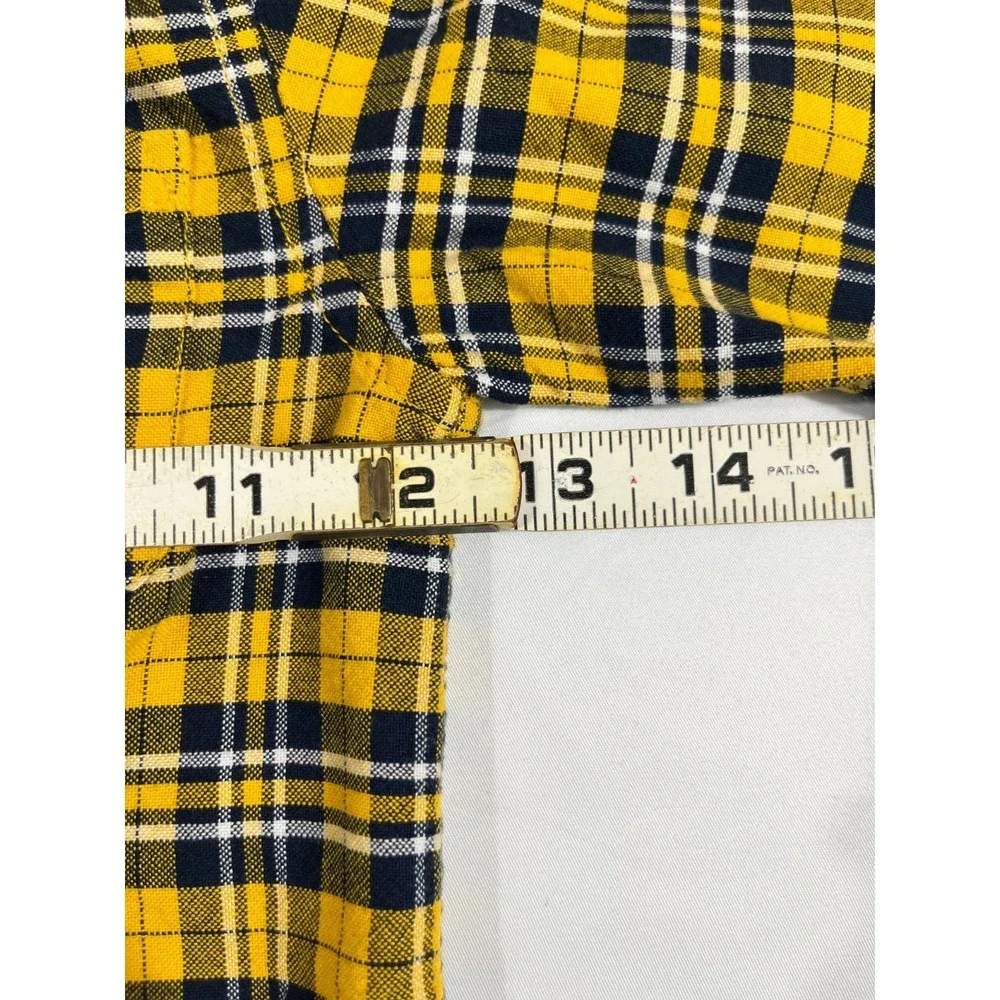 The Children's Place Boys 3T Yellow Plaid Button Up Shirt Long Sleeve Cotton